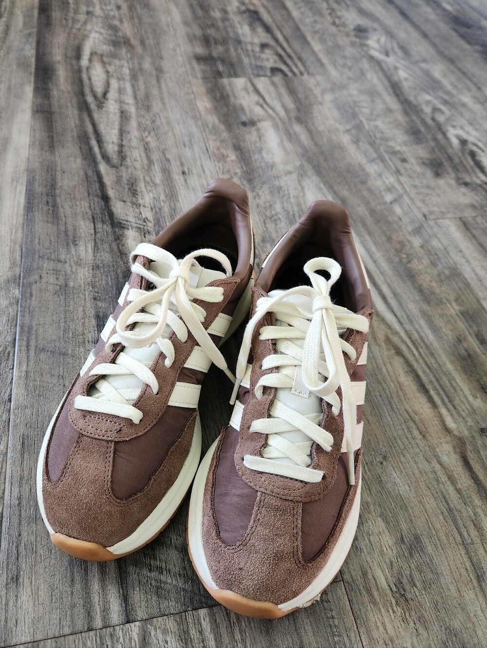 Adidas Run 70s 2.0 Earth Strata Cream Trim Brown Suede Runner Sneakers - Picture 4 of 9